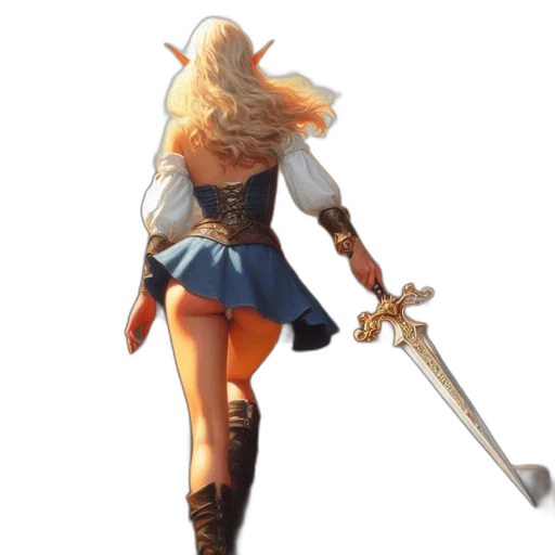 sword, staff, weapon, fantasy art transparent PNG cut-out