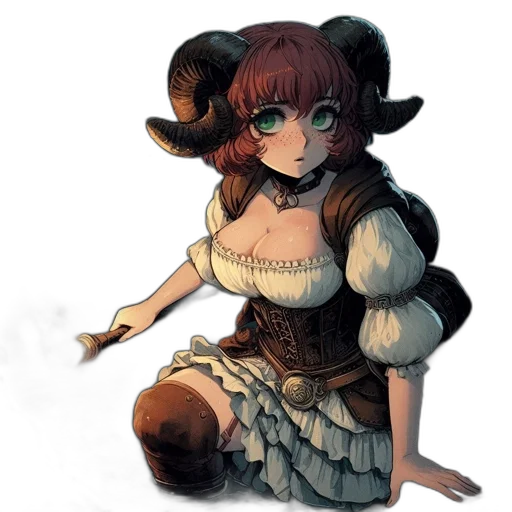 staff, dress, creature, fantasy art transparent PNG cut-out