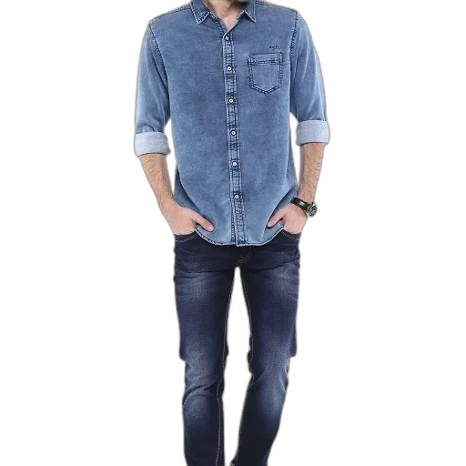 jacket, photorealistic, blue, monochrome transparent PNG cut-out
