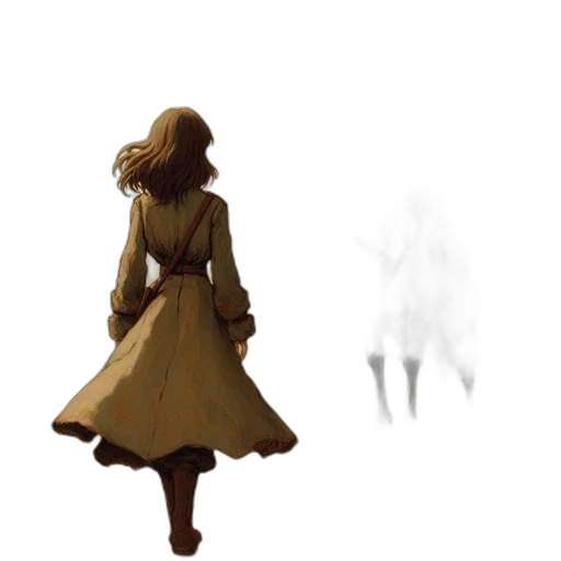 dress, mask, staff, creature transparent PNG cut-out