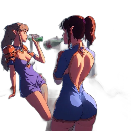 bottle, dress, anime, concept art transparent PNG cut-out
