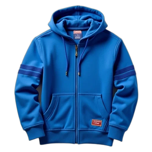 jacket, blue, hoodie, front transparent PNG cut-out