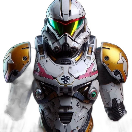 robot, weapon, concept art, 3d render transparent PNG cut-out