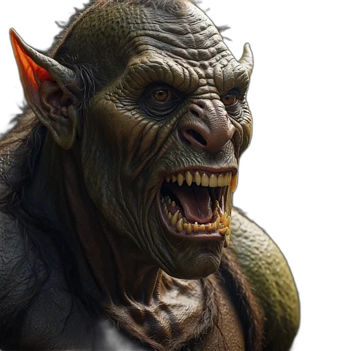 face, creature, staff, concept art transparent PNG cut-out