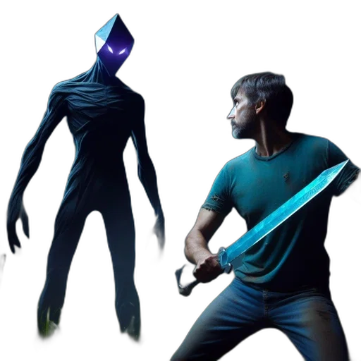 staff, mask, creature, sword transparent PNG cut-out