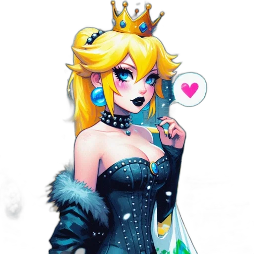crown, dress, staff, pixel art transparent PNG cut-out