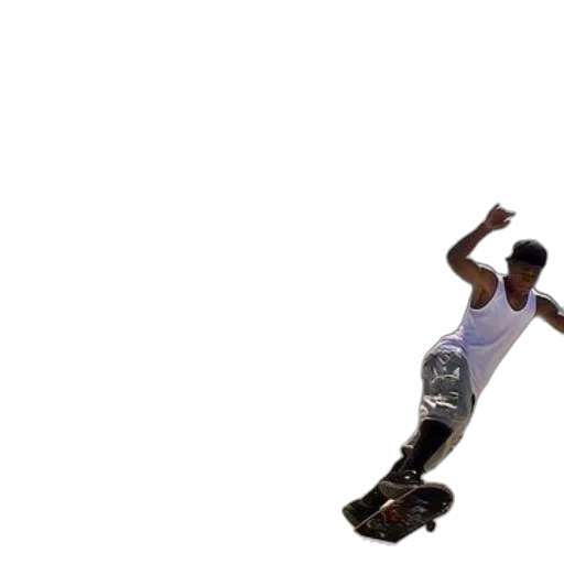 3d render, concept art, skateboarder, white transparent PNG cut-out