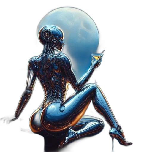 robot, dress, concept art, comic book art transparent PNG cut-out