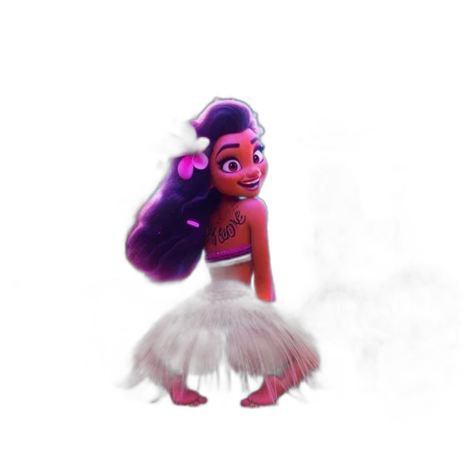 dress, creature, hair, staff transparent PNG cut-out