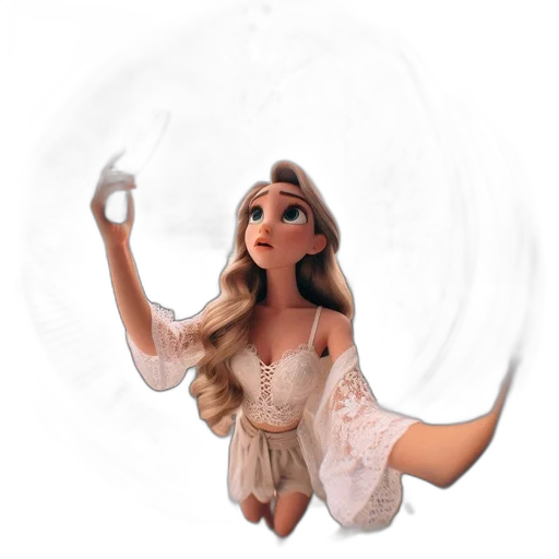 dress, staff, hair, bottle transparent PNG cut-out