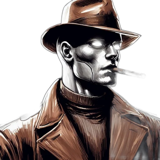 jacket, hat, comic book art, concept art transparent PNG cut-out
