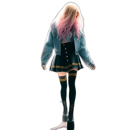 jacket, dress, hair, creature transparent PNG cut-out