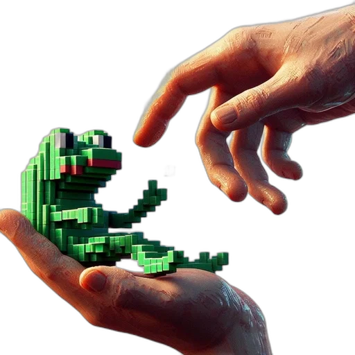 dragon, weapon, pixel art, 3d render transparent PNG cut-out