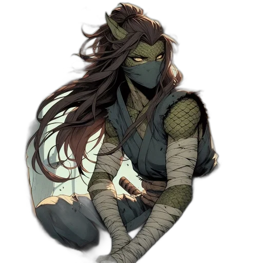 mask, dragon, staff, creature transparent PNG cut-out