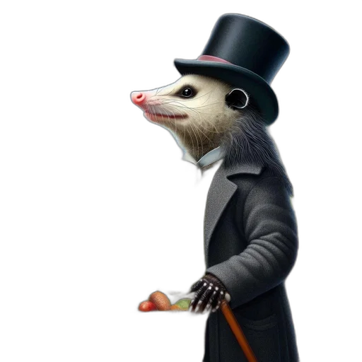 animal, hat, staff, creature transparent PNG cut-out