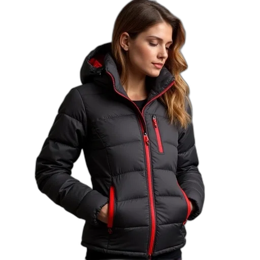 jacket, ladies, packaway, charcoal transparent PNG cut-out