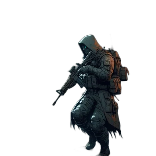 weapon, jacket, creature, sword transparent PNG cut-out