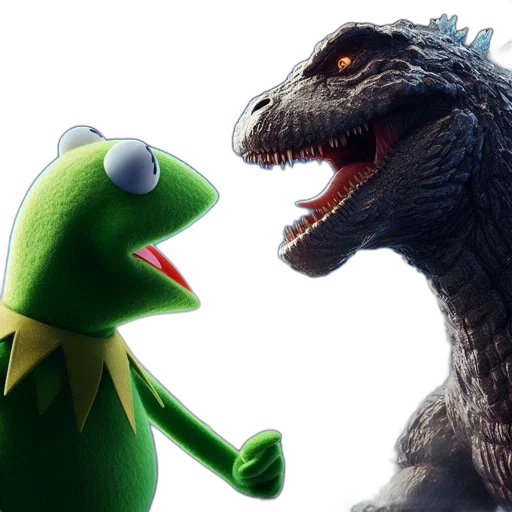 dragon, concept art, kermit, gazes transparent PNG cut-out