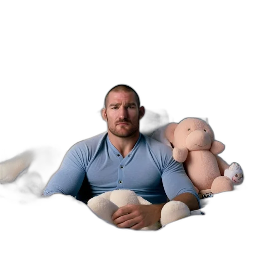 3d render, man, beard, sits transparent PNG cut-out