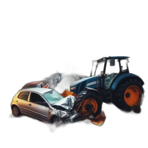 car, concept art, photorealistic, crashed transparent PNG cut-out