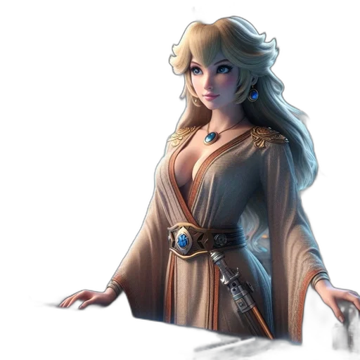 dress, staff, fantasy art, concept art transparent PNG cut-out