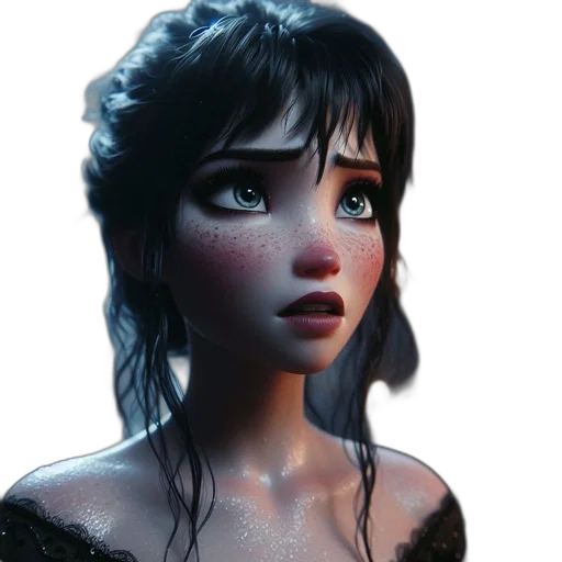 face, dress, 3d render, concept art transparent PNG cut-out