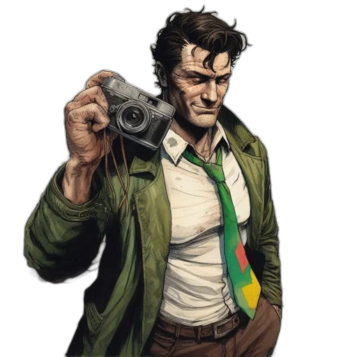 weapon, staff, jacket, face transparent PNG cut-out