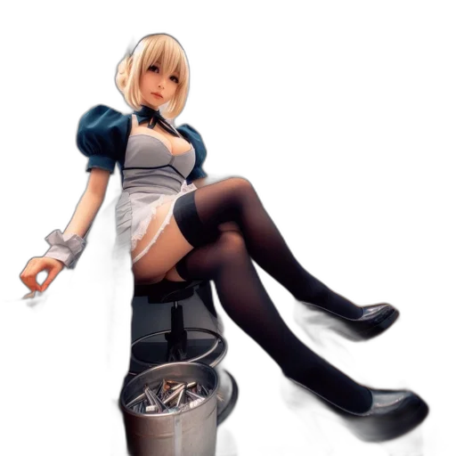 staff, robot, dress, weapon transparent PNG cut-out