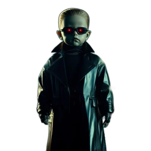 robot, jacket, mask, cyberpunk transparent PNG cut-out