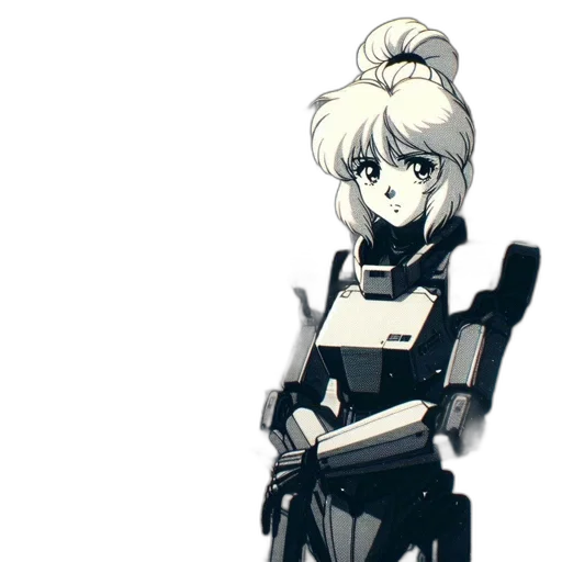 robot, weapon, staff, anime transparent PNG cut-out