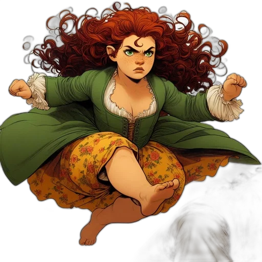 dress, fantasy art, concept art, comic book art transparent PNG cut-out