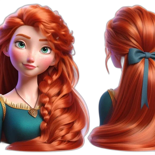 hair, crown, fantasy art, 3d render transparent PNG cut-out