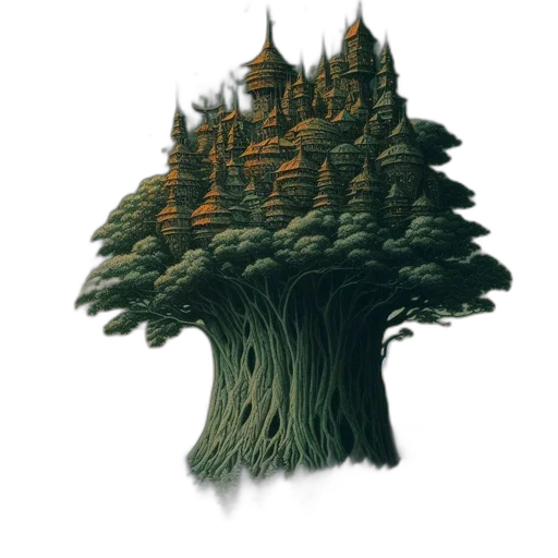 tree, crown, hair, creature transparent PNG cut-out
