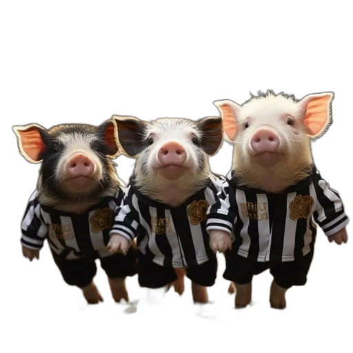 animal, three, pig, police transparent PNG cut-out