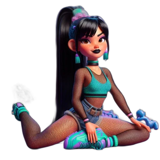 concept art, 3d render, vaporwave, cartoon transparent PNG cut-out