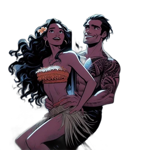 comic book art, concept art, fantasy art, underwater transparent PNG cut-out