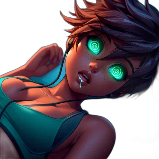 face, concept art, cyberpunk, comic book art transparent PNG cut-out