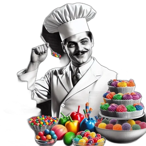 food, chef, dressed, white transparent PNG cut-out