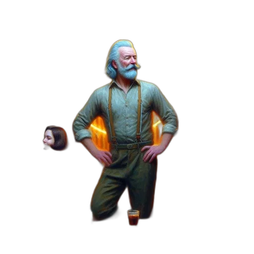 staff, jacket, creature, weapon transparent PNG cut-out