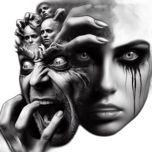 face, mask, photorealistic, comic book art transparent PNG cut-out