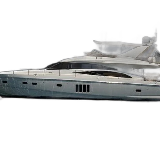 3d render, sleek, white, yacht transparent PNG cut-out