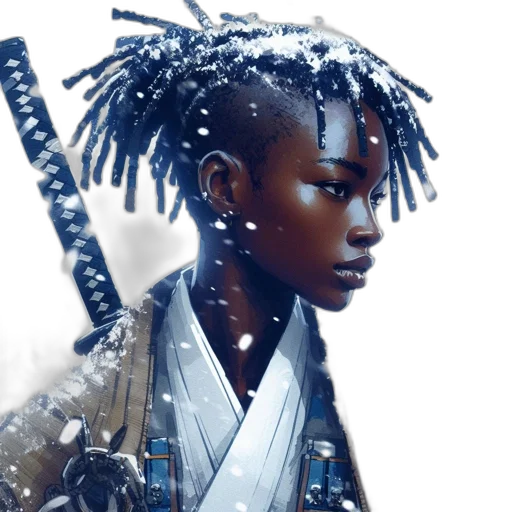 sword, weapon, hair, robot transparent PNG cut-out