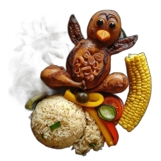 food, photorealistic, 3d render, creatively transparent PNG cut-out