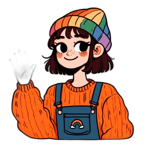 hat, jacket, staff, creature transparent PNG cut-out