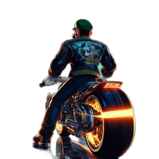 jacket, weapon, concept art, cyberpunk transparent PNG cut-out