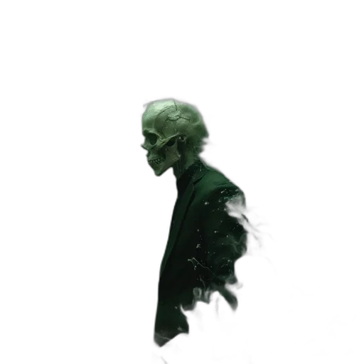 creature, jacket, mask, staff transparent PNG cut-out