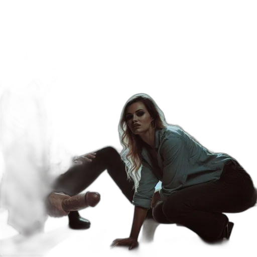 jacket, staff, shoes, creature transparent PNG cut-out