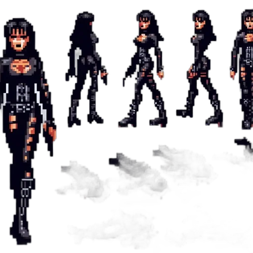 pixel art, concept art, cyberpunk, 3d render transparent PNG cut-out