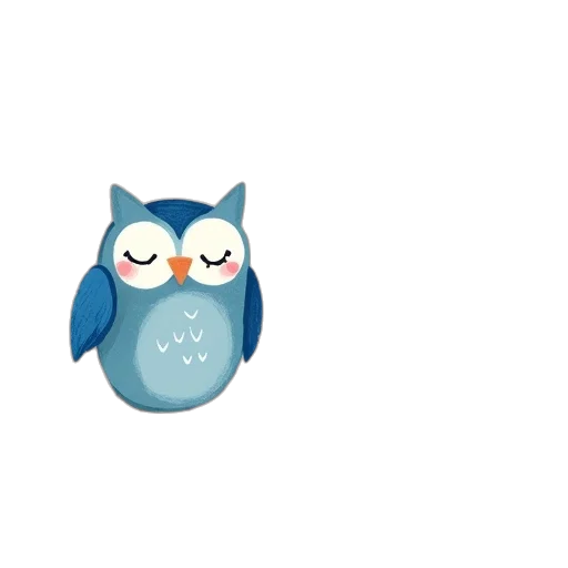 pixel art, concept art, blue, owl transparent PNG cut-out