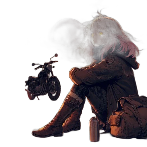 jacket, robot, weapon, mask transparent PNG cut-out